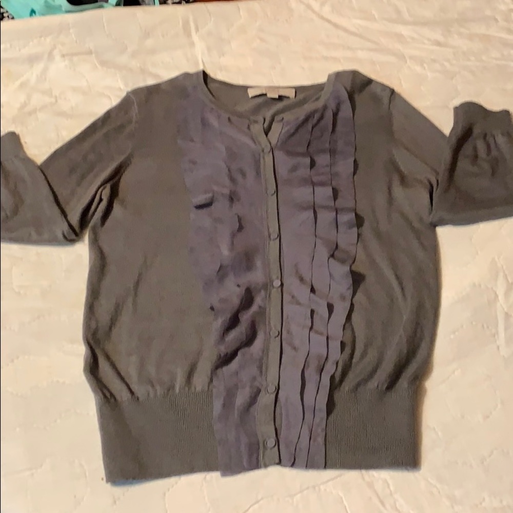 Loft Gray Sweater Cardigan
